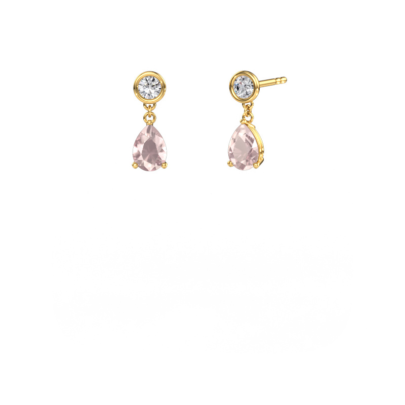 Image of Drop earrings Lacey PER 585 gold Morganite champagne 7x5 mm