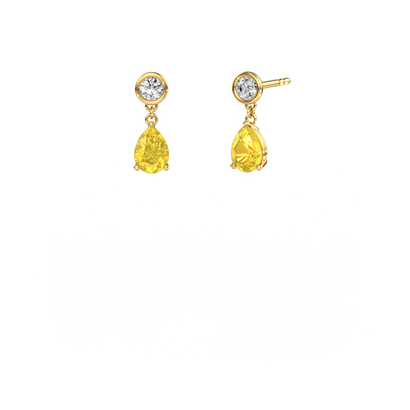 Image de Pendants d'oreilles Lacey 585 or jaune Saphir jaune 7x5 mm