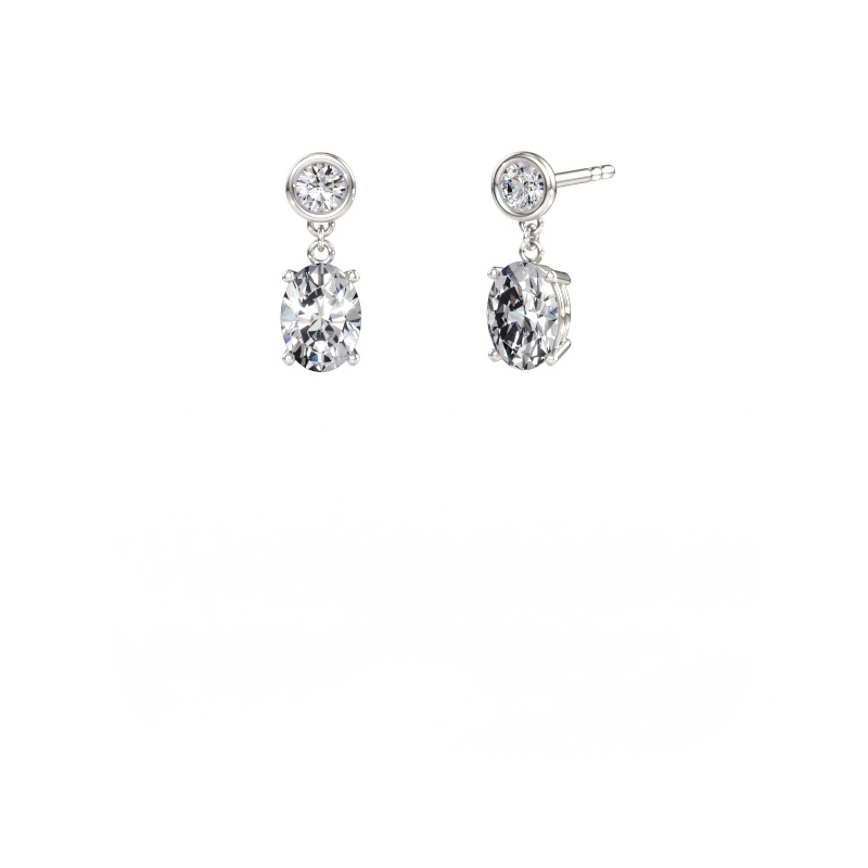 Immagine di Orecchini pendenti Lacey OVL 950 platino Diamante lab grown 1.90 crt