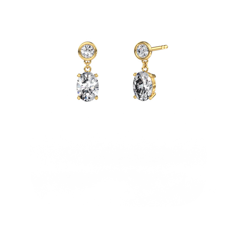 Afbeelding van Oorhangers Lacey OVL 585 goud Lab-grown diamant 1.90 crt