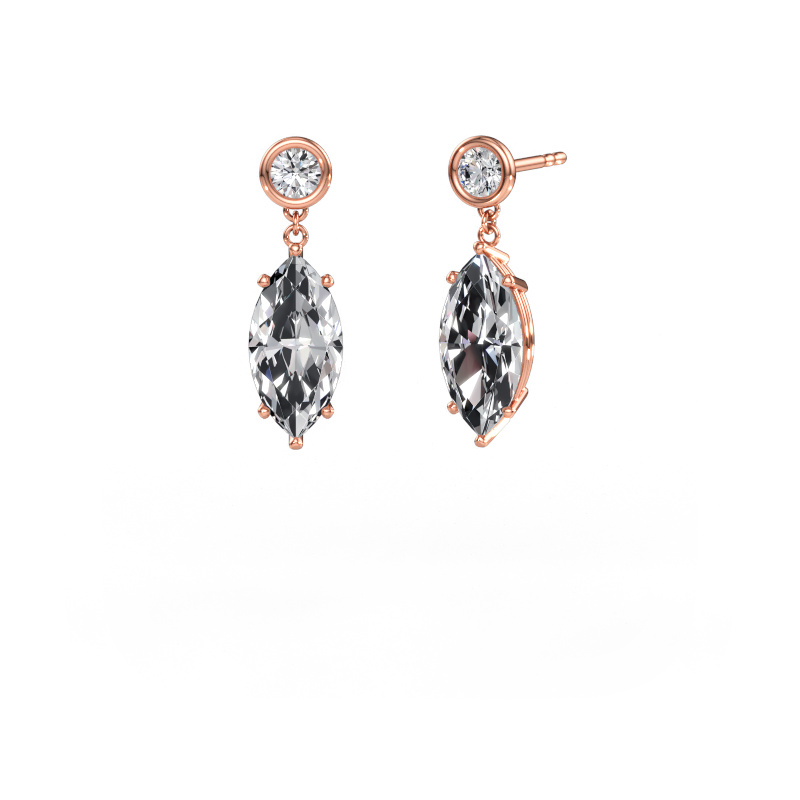 Immagine di Orecchini pendenti Lacey MRQ 585 oro rosa Diamante 5.40 crt