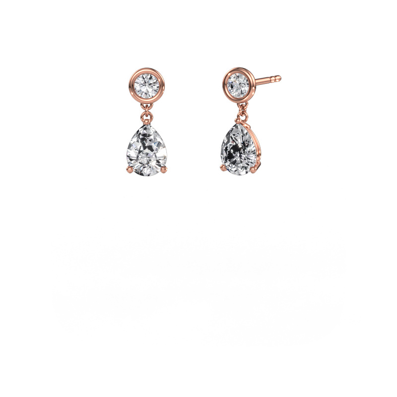 Image of Drop earrings Lacey PER 585 rose gold Diamond 3.60 crt