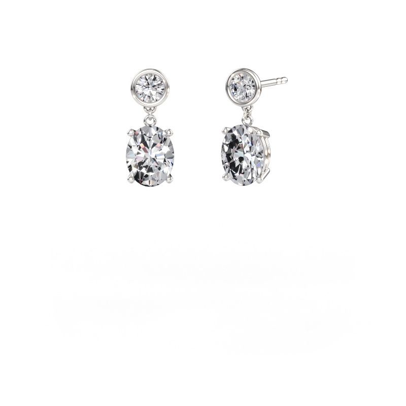 Immagine di Orecchini pendenti Lacey OVL 950 platino Diamante 4.20 crt
