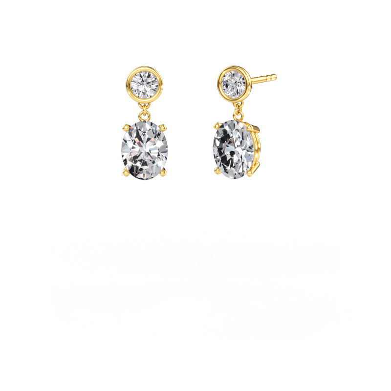 Immagine di Orecchini pendenti Lacey OVL 585 oro Diamante lab grown 4.20 crt