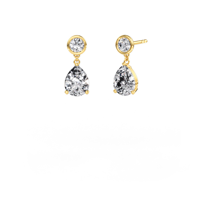 Image of Drop earrings Lacey PER 585 gold Lab grown diamond 5.20 crt