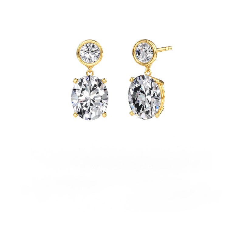 Immagine di Orecchini pendenti Lacey OVL 585 oro Diamante lab grown 8.70 crt