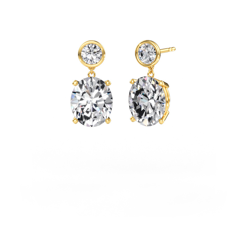 Image of Drop earrings Lacey OVL 585 gold Lab grown diamond 11.10 crt
