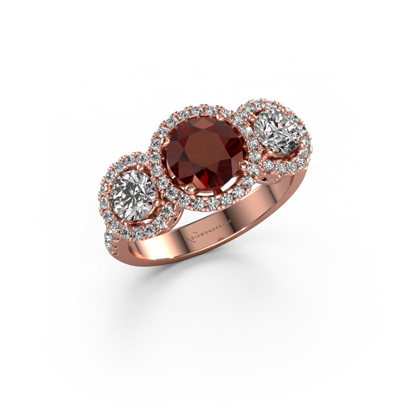 Image of Ring Lacie 585 rose gold Garnet 6.5 mm