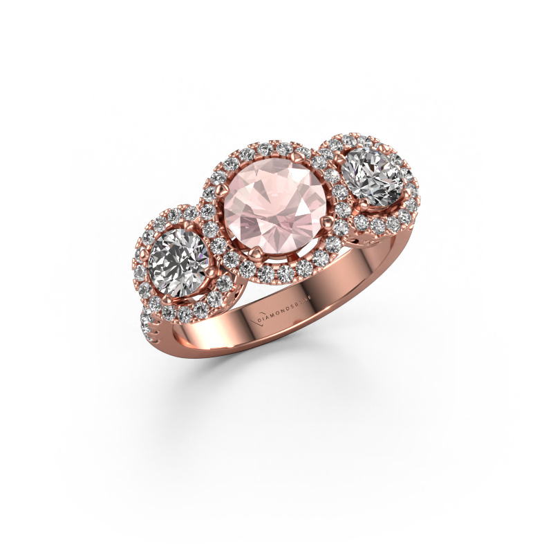 Image of Ring Lacie 585 rose gold Morganite champagne 6.5 mm