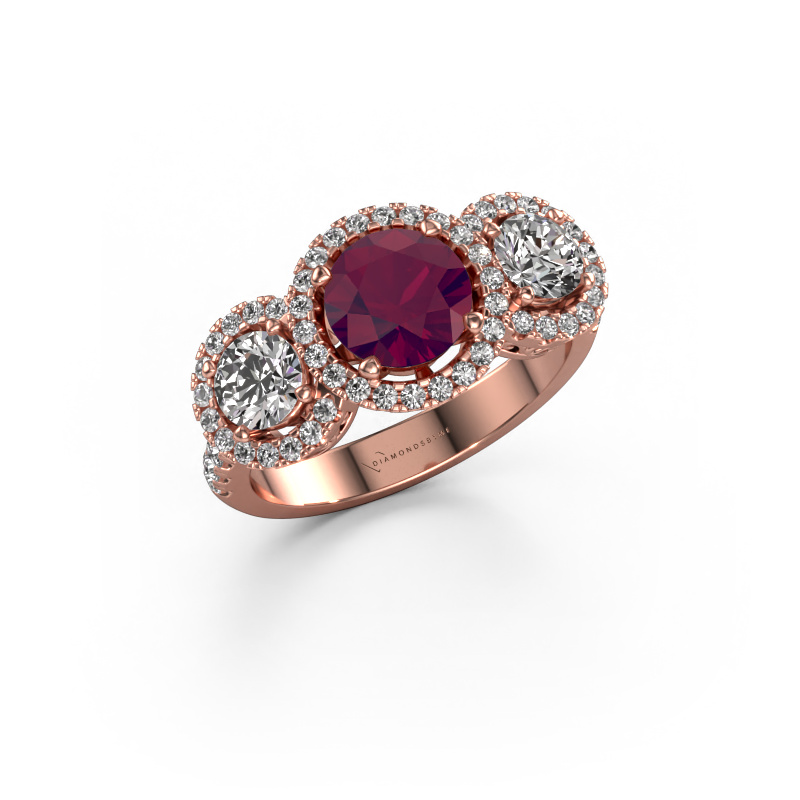 Image of Ring Lacie 585 rose gold Rhodolite 6.5 mm