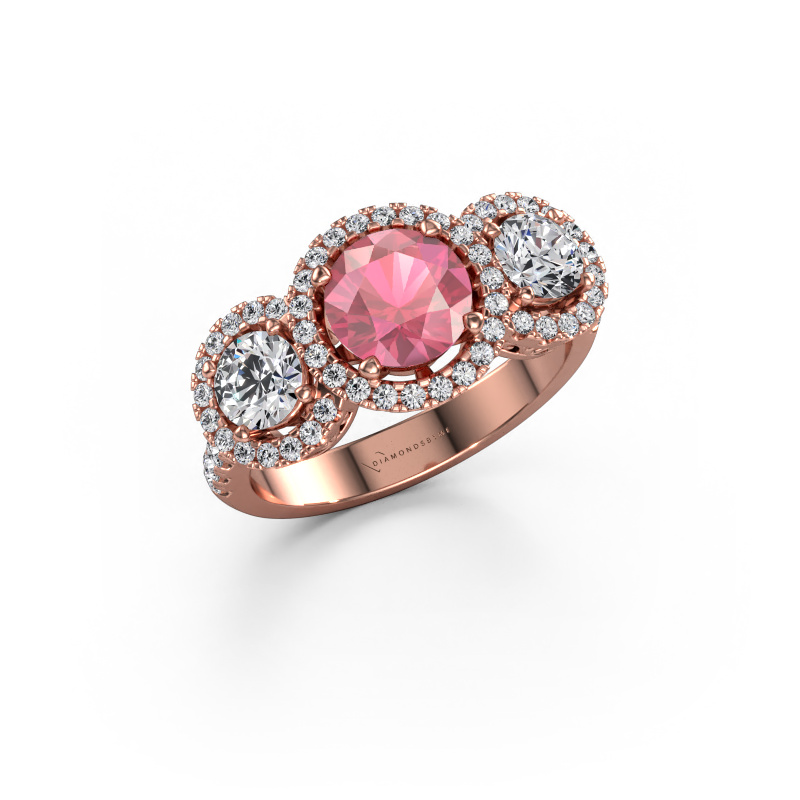 Image of Ring Lacie 585 rose gold Tourmaline pink 6.5 mm