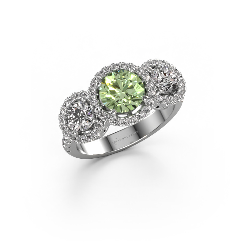 Image of Ring Lacie 950 platinum Green lab grown diamond 6.5 mm