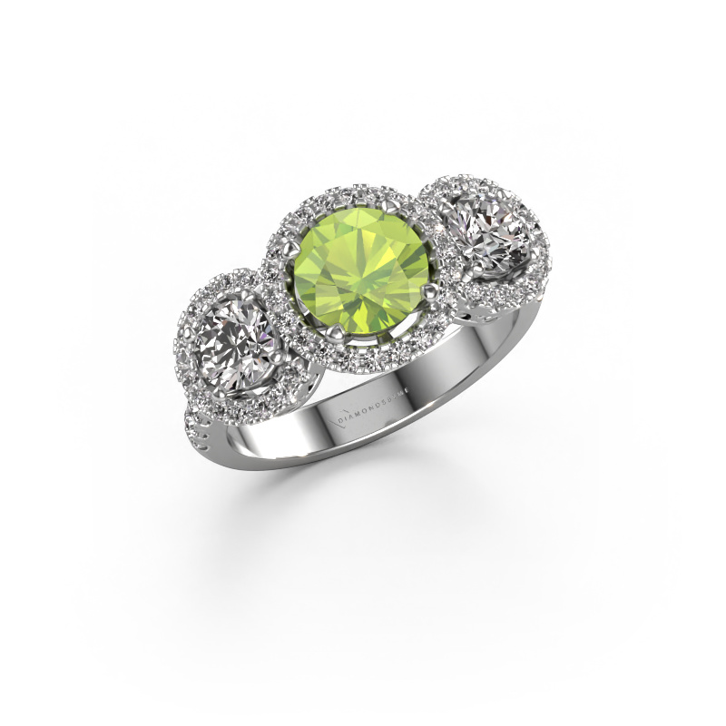 Image of Ring Lacie 950 platinum Peridot 6.5 mm