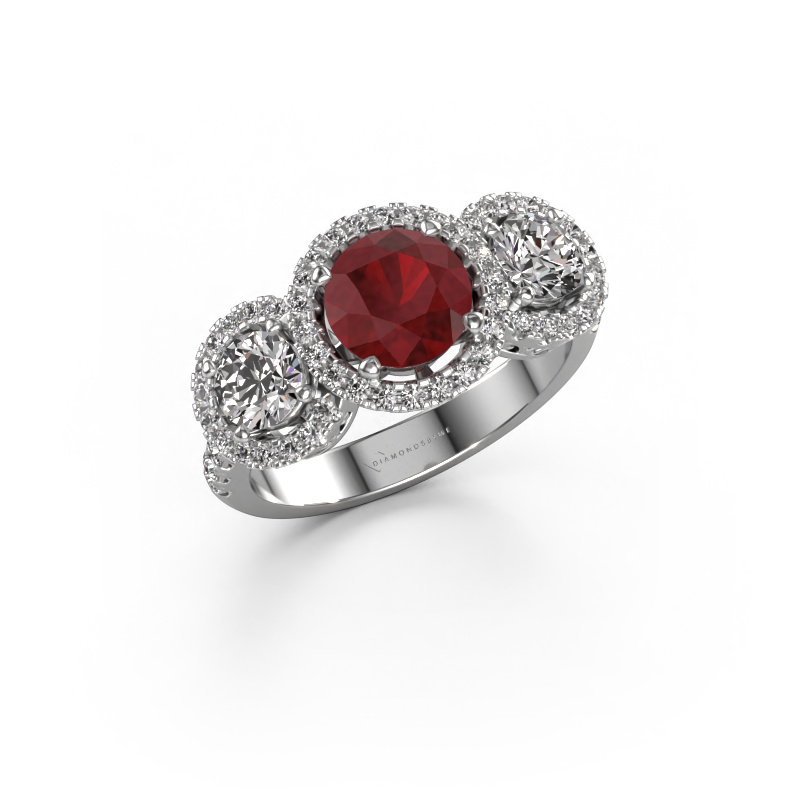 Image de Bague Lacie 585 or blanc Rubis 6.5 mm