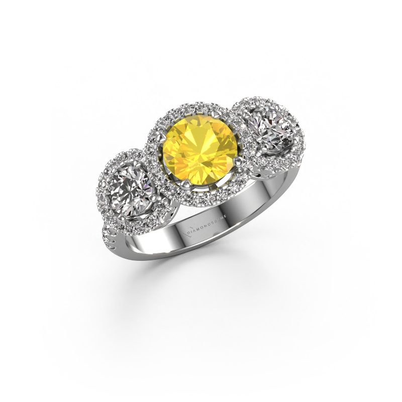 Image of Ring Lacie 950 platinum Yellow sapphire 6.5 mm