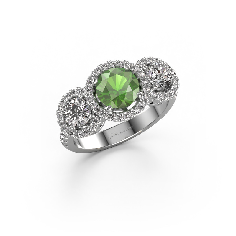 Image of Ring Lacie 950 platinum Tourmaline green 6.5 mm