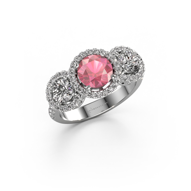 Image of Ring Lacie 585 white gold Tourmaline pink 6.5 mm