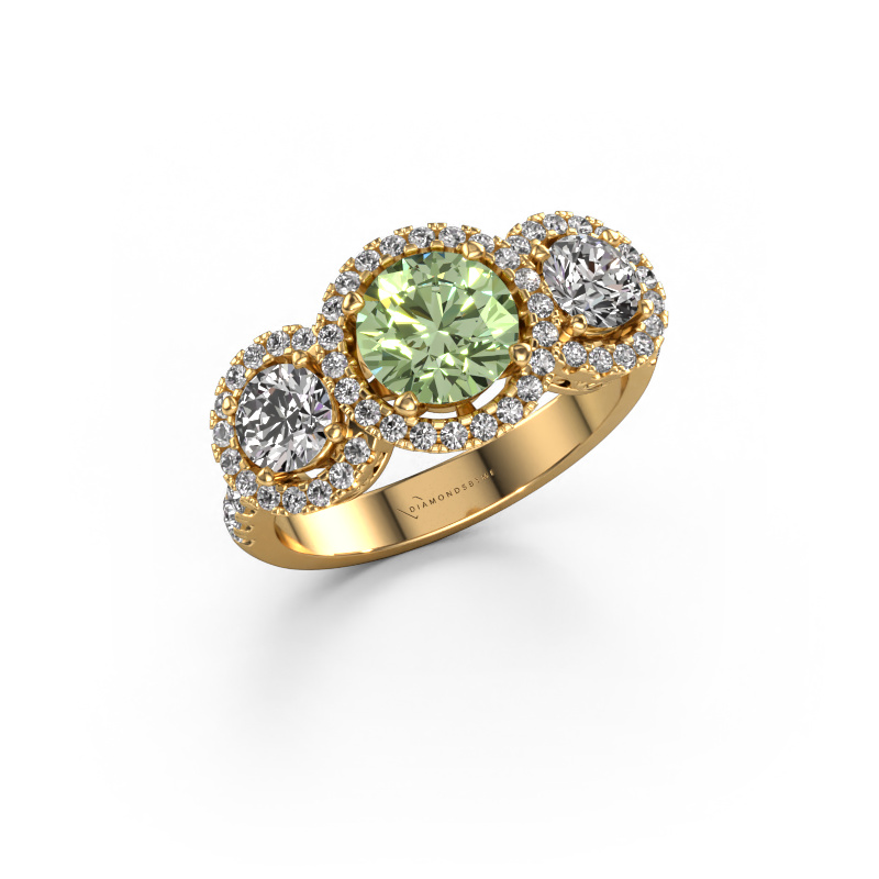 Image of Ring Lacie 585 gold Green lab grown diamond 6.5 mm