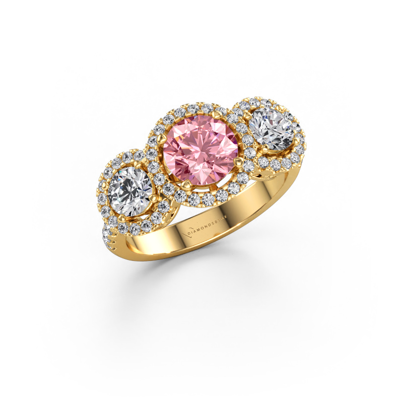 Immagine di Anello Lacie 585 oro Diamante lab grown rosa 6.5 mm