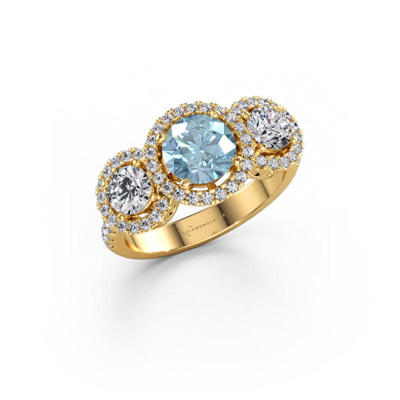 Immagine di Anello Lacie 585 oro Diamante lab grown blu 6.5 mm