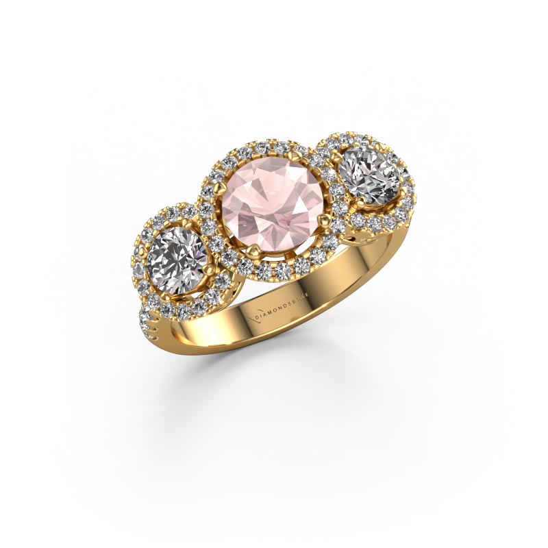 Image de Bague Lacie 585 or jaune Champagne morganite 6.5 mm