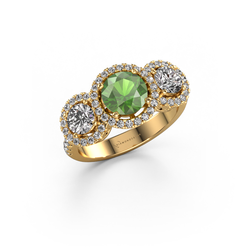 Image of Ring Lacie 585 gold Tourmaline green 6.5 mm