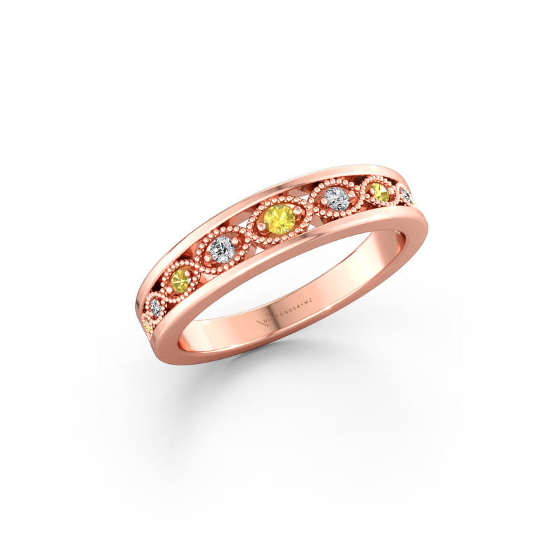 Immagine di Anello componibile Laine 585 oro rosa Zaffiro giallo 2 mm