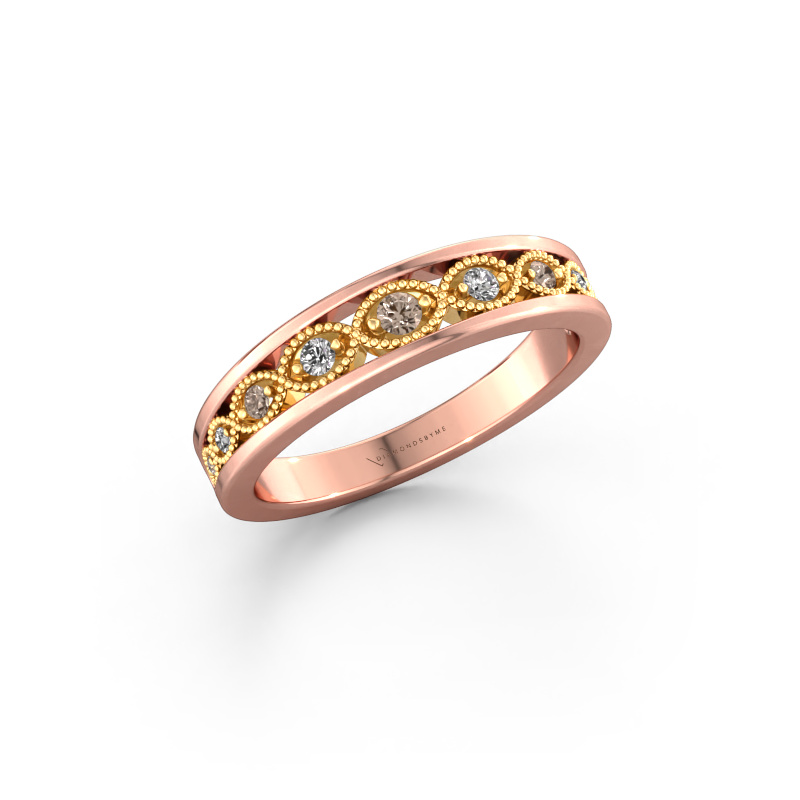 Image of Stackable ring Laine 585 rose gold Brown diamond 0.125 crt