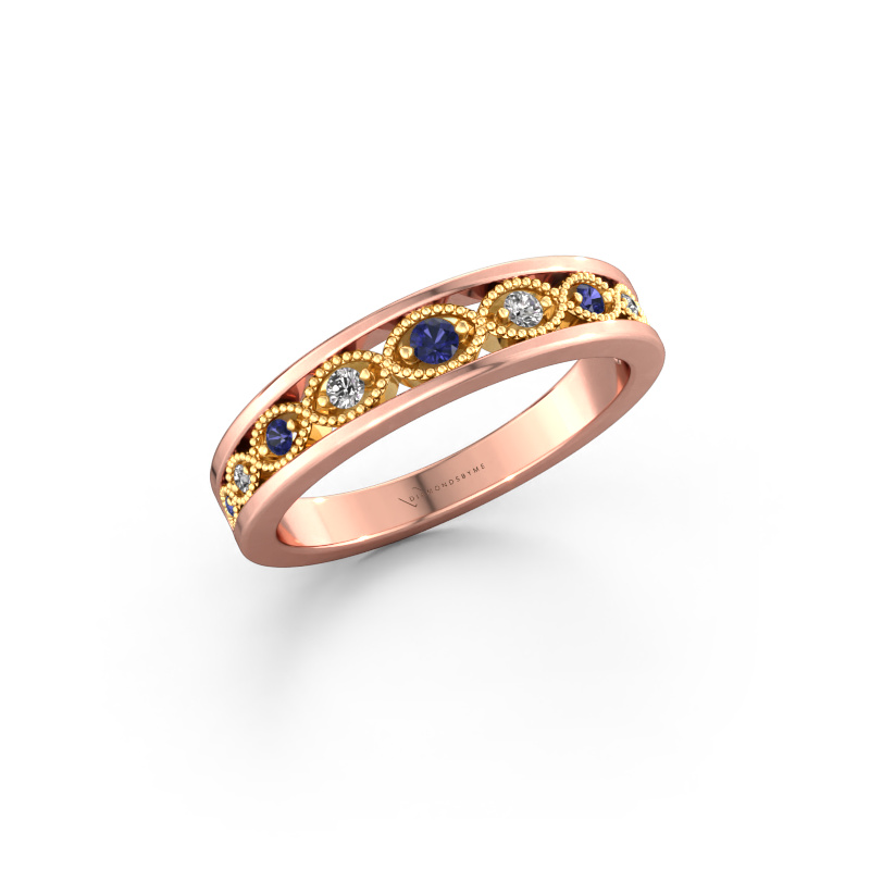 Image of Stackable ring Laine 585 rose gold Sapphire 2 mm