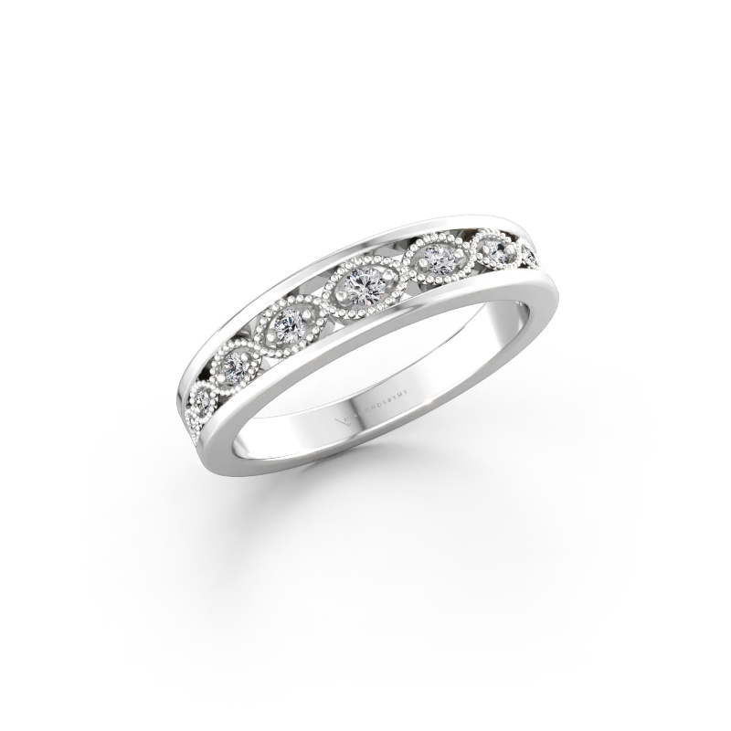 Bild av Stapelbar ring Laine 585 vitt guld Kubisk zirkonia 2 mm