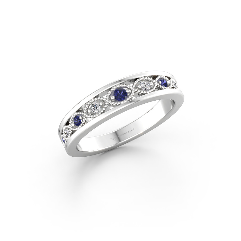 Bild av Stapelbar ring Laine 585 vitt guld Safir 2 mm