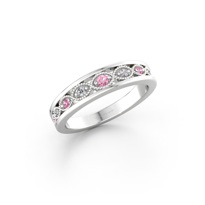 Immagine di Anello componibile Laine 585 oro bianco Zaffiro rosa 2 mm