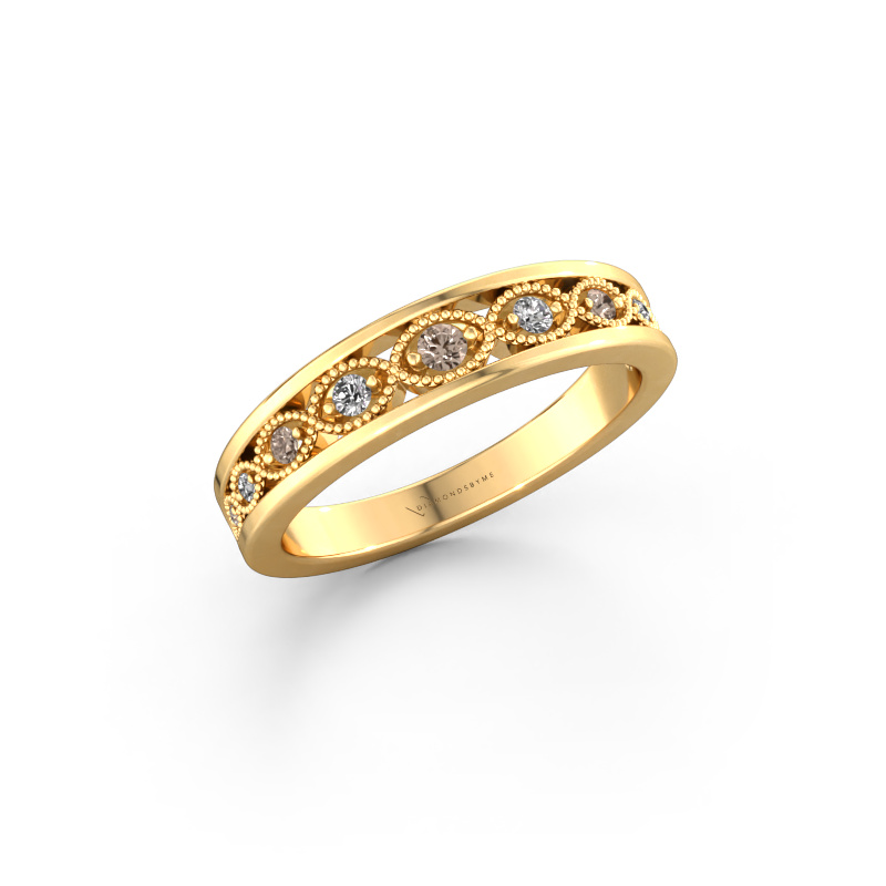 Image of Stackable ring Laine 585 gold Brown diamond 0.125 crt