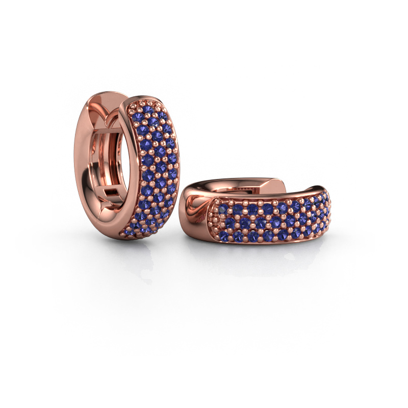 Image of Hoop earrings Lana 585 rose gold Sapphire 1.1 mm