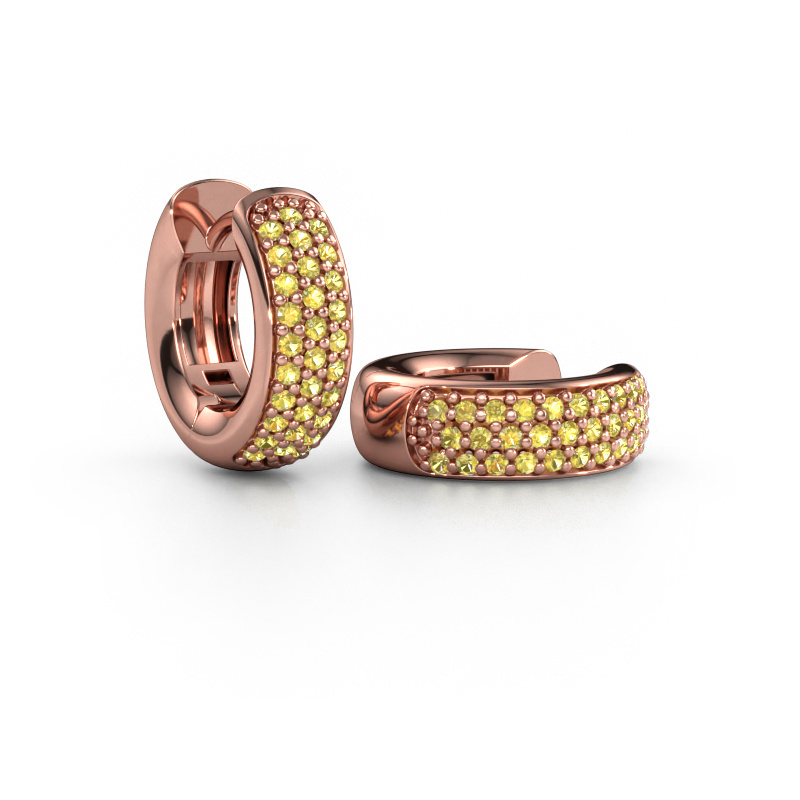 Image de Créoles Lana 585 or rose Saphir jaune 1.1 mm