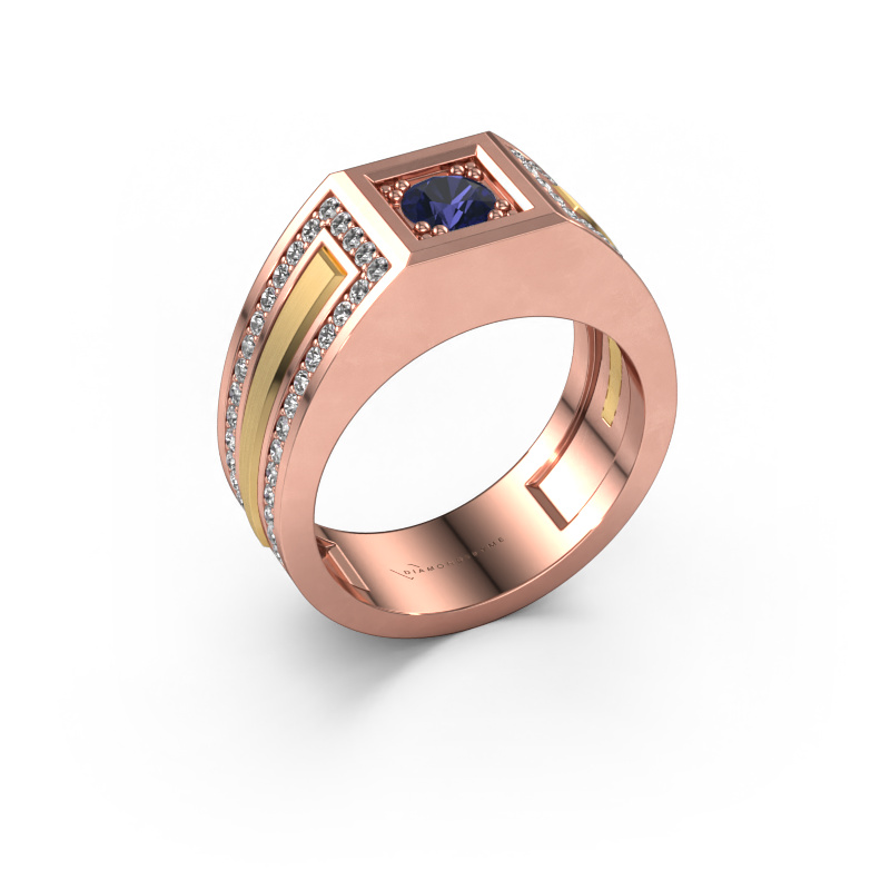 Bild von Herrenring Lando 585 Roségold Saphir 4.7 mm