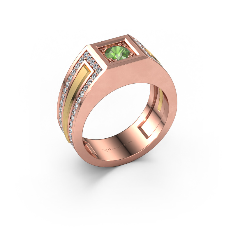 Afbeelding van Heren ring Lando 585 Rosé goud Toermalijn groen 4.7 mm