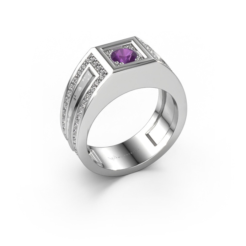 Image of Men's ring Lando 950 platinum Amethyst 4.7 mm