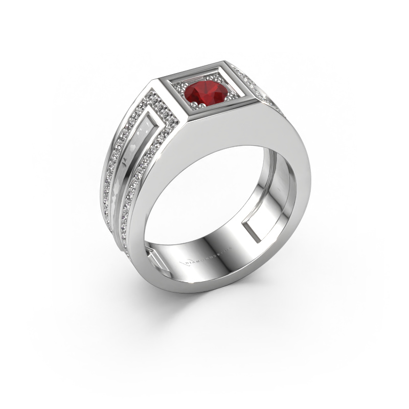 Image of Men's ring Lando 950 platinum Ruby 4.7 mm