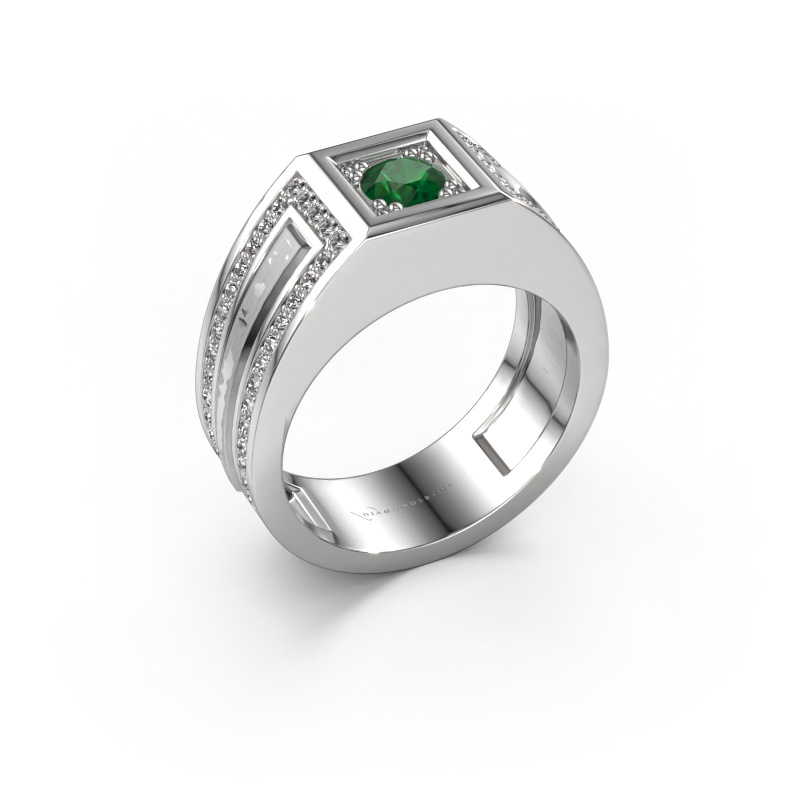 Image of Men's ring Lando 950 platinum Emerald 4.7 mm