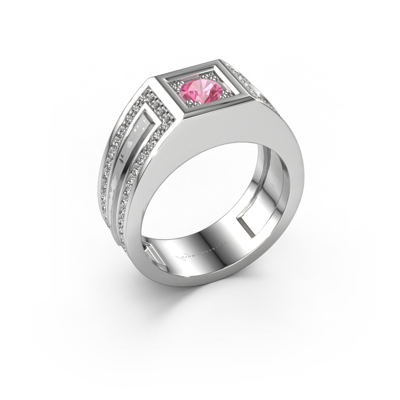 Image of Men's ring Lando 950 platinum Pink sapphire 4.7 mm