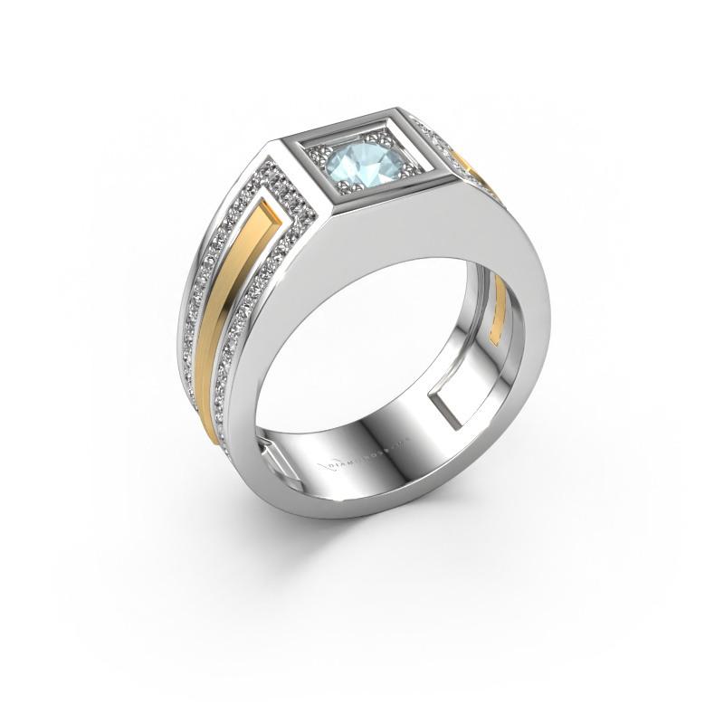 Image of Men's ring Lando 585 white gold Aquamarine 4.7 mm