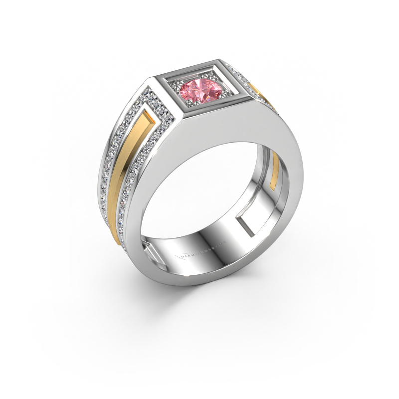 Bild von Herrenring Lando 585 Weißgold Rosa Labordiamant 4.7 mm