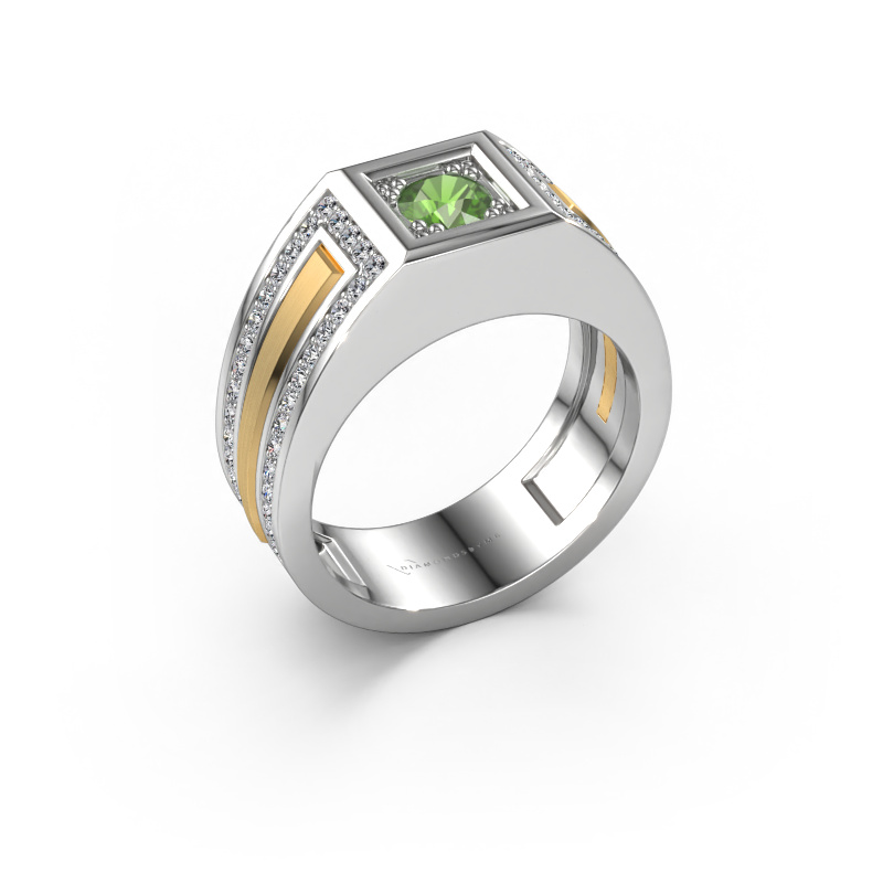 Bild von Herrenring Lando 585 Weißgold Turmalin grün 4.7 mm