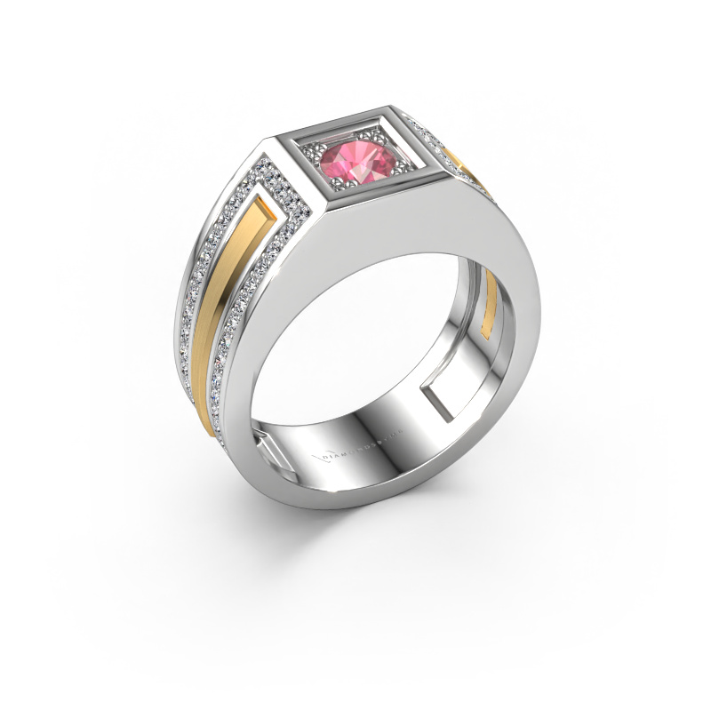 Bild von Herrenring Lando 585 Weißgold Turmalin rosa 4.7 mm