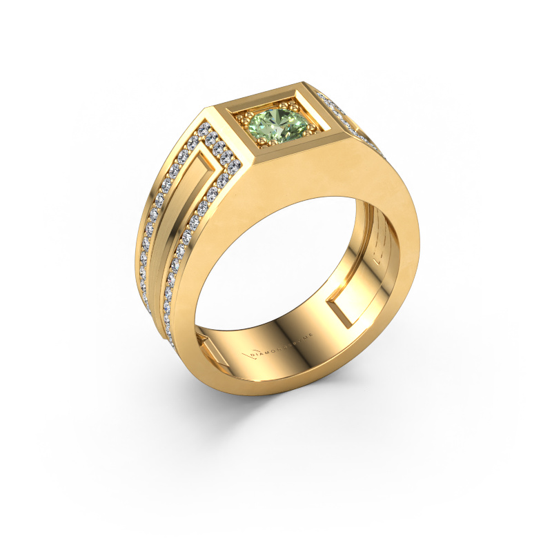 Afbeelding van Heren ring Lando 585 Goud Groene lab grown diamant 4.7 mm
