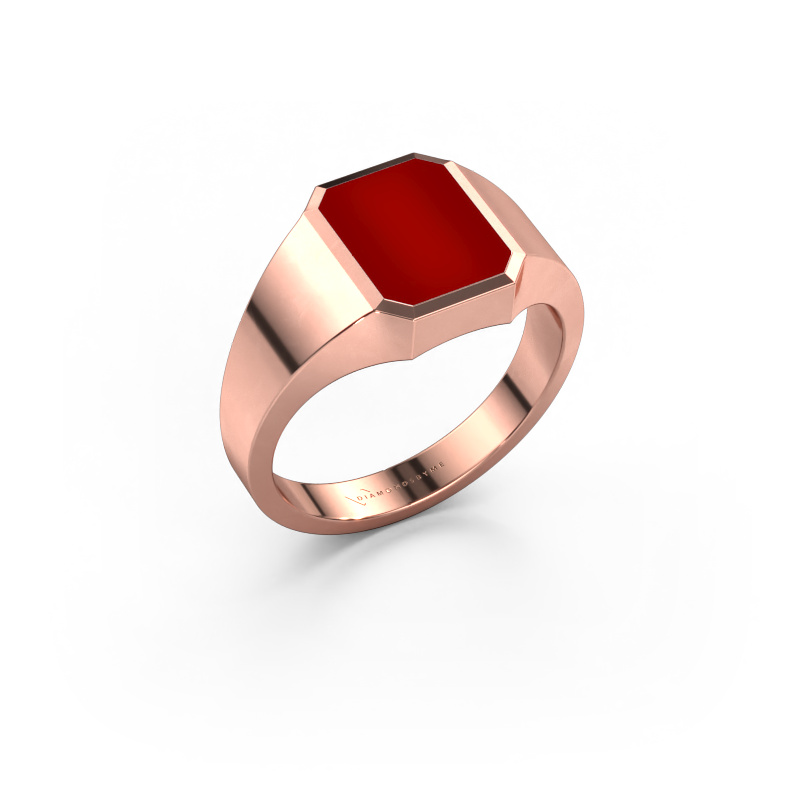 Image de Bague pinky Lars 1 585 or rose Cornaline 10x8 mm