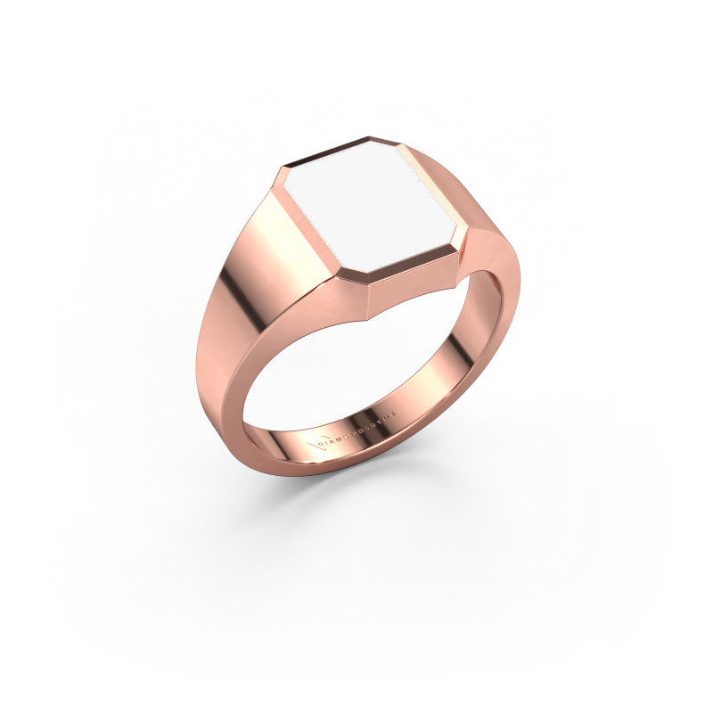 Bild av Lillfingerring Lars 1 585 roséguld Vit emalj 10x8 mm