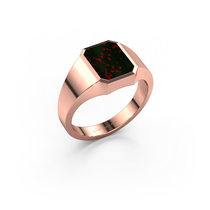 Image of Pinky ring Lars 1 585 rose gold Bloodstone 10x8 mm