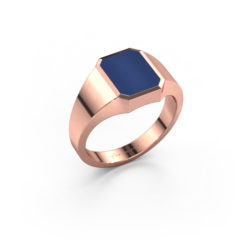 Image of Pinky ring Lars 1 585 rose gold Lapis 10x8 mm